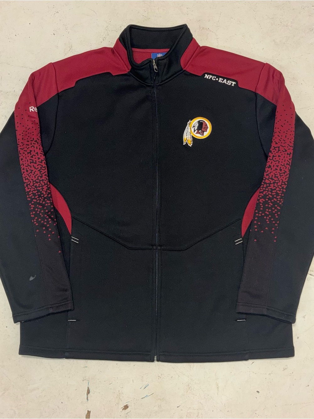 Washington Redskins Reebok Black & Burgundy Full-Zip Tech Fleece Men's M